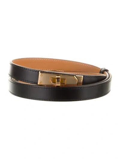 Pre-owned Hermes 18 Mm Leather Kelly Belt In Multi