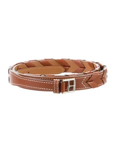 Pre-owned Hermes 18 Mm Vintage Belt In Brown
