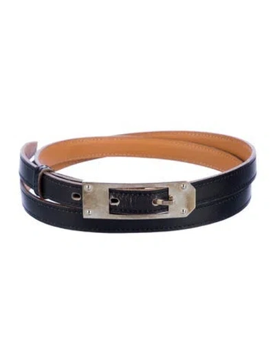 Pre-owned Hermes 18 Mm Vintage Belt Strap Belt In Black