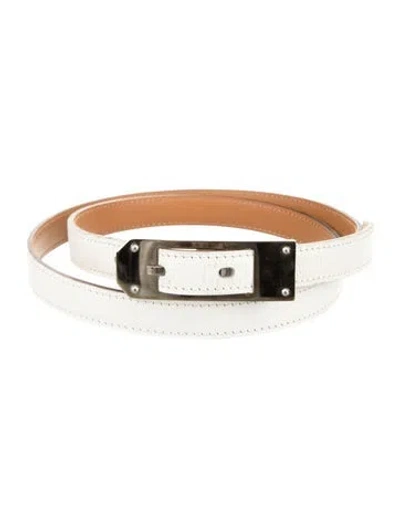 Pre-owned Hermes 18 Mm Vintage Belt In White