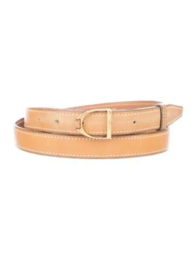 Pre-owned Hermes 18 Mm Vintage Etrier Belt In Neutral