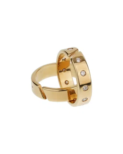 Pre-owned Hermes Hermès 18k 0.40 Ct. Tw. Diamond Paris Rolling Ring (authentic Pre-loved)