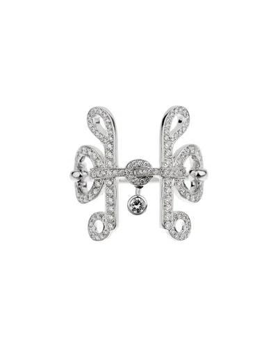 Pre-owned Hermes Hermès 18k 0.72 Ct. Tw. Diamond Filet Dor Cocktail Ring (authentic Pre-loved)