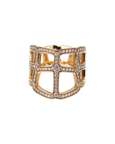 Pre-owned Hermes Hermès 18k 0.79 Ct. Tw. Diamond Niloticus Ombre Cocktail Ring (authentic Pre-loved)