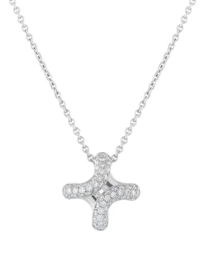 Hermes Hermès 18k 0.90 Ct. Tw. Diamond Necklace (authentic Pre-loved) In Silver