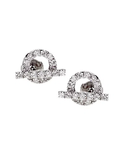 Pre-owned Hermes Hermès 18k 1.14 Ct. Tw. Diamond Finesse Studs (authentic Pre-loved) In White