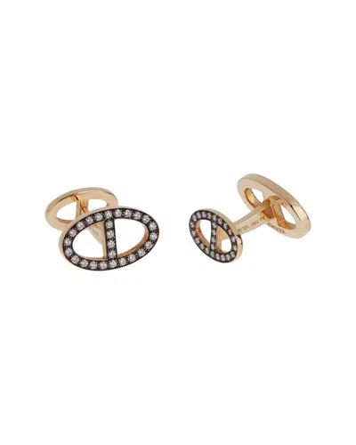 Pre-owned Hermes Hermès 18k 1.50 Ct. Tw. Diamond Cufflinks (authentic Pre-loved) In Multi