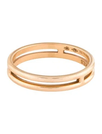 Pre-owned Hermes 18k Ariane Wedding Band Ring In Multi