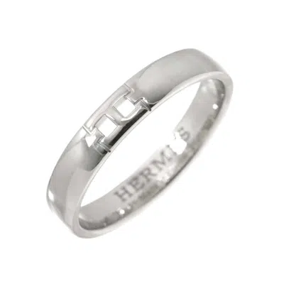 Pre-owned Hermes (18k) Band Ring () In White