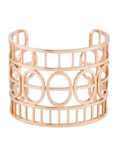 Pre-owned Hermes 18k Chaine D' Ancre Divine Cuff Bracelet, 6" In Multi