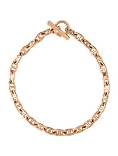 Pre-owned Hermes 18k Chaine D' Ancre Necklace, 17.5" In Multi