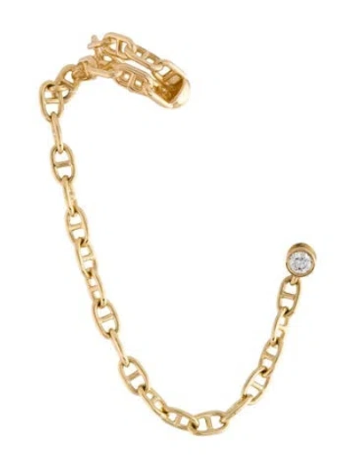 Pre-owned Hermes 18k Chaine D'ancre Calypso Single Ear Climber Single Earring In Multi