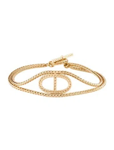Pre-owned Hermes 18k Chaine D'ancre Danae Bracelet, Small Model, 6.25" In Gold
