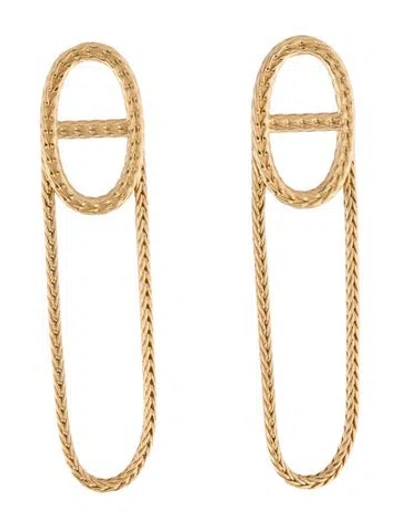 Pre-owned Hermes 18k Chaîne D'ancre Danae Earrings In Multi