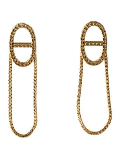 Pre-owned Hermes 18k Chaine D'ancre Danae Earrings In Multi