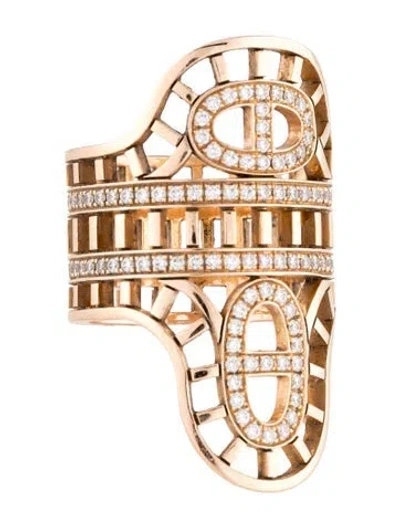 Pre-owned Hermes 18k Chaine D'ancre Divine Ring In Multi