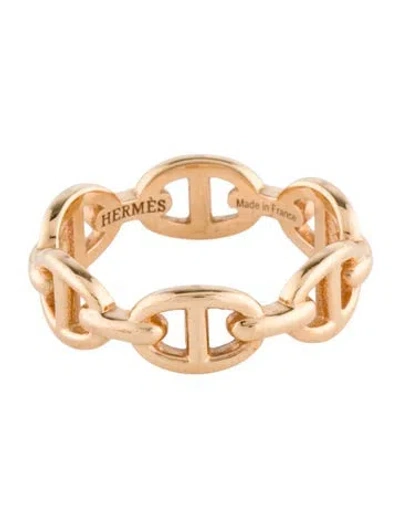 Pre-owned Hermes 18k Chaine D'ancre Enchainee Ring, Small Model In Multi
