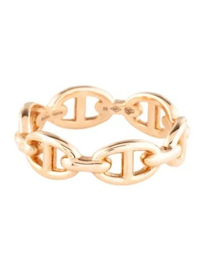 Pre-owned Hermes 18k Chaine D'ancre Enchainee Ring, Small Model In Multi