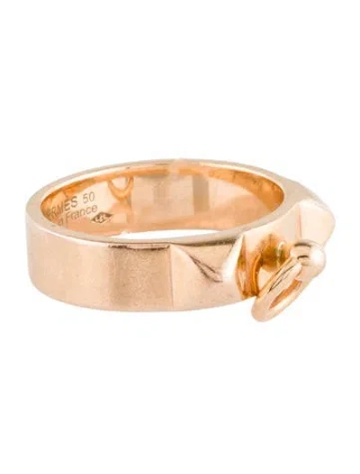 Pre-owned Hermes 18k Collier De Chien Ring In Multi