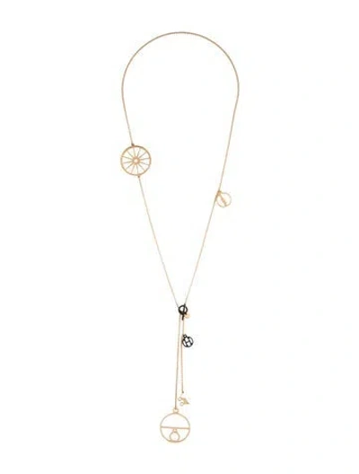 Pre-owned Hermes 18k Crazy Caleche Long Chain Necklace, 35" In Multi