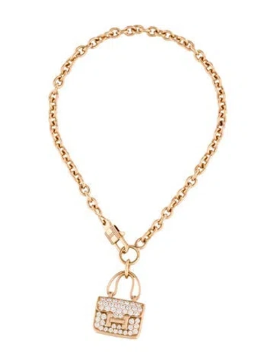 Pre-owned Hermes 18k Diamond Amulettes Constance Bracelet, 6.5" In Multi