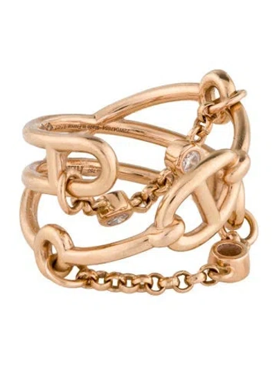 Pre-owned Hermes 18k Diamond Chaine D'ancre Band In Multi