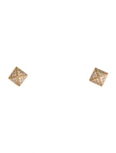 Pre-owned Hermes 18k Diamond Clou D'h Earrings In Multi