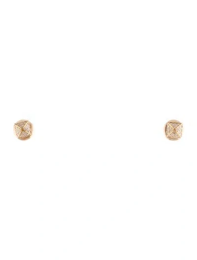 Pre-owned Hermes 18k Diamond Clou D'h Stud Earrings In Multi
