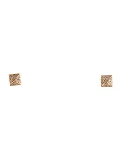 Pre-owned Hermes 18k Diamond Clou D'h Stud Earrings In Multi