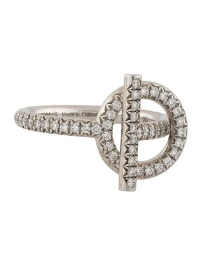 Pre-owned Hermes 18k Diamond Echappee Ring In Multi