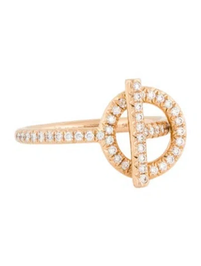 Pre-owned Hermes 18k Diamond Echappee Ring In Multi