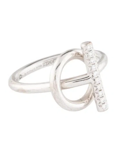 Pre-owned Hermes 18k Diamond Echappee Ring, Small Model In Multi