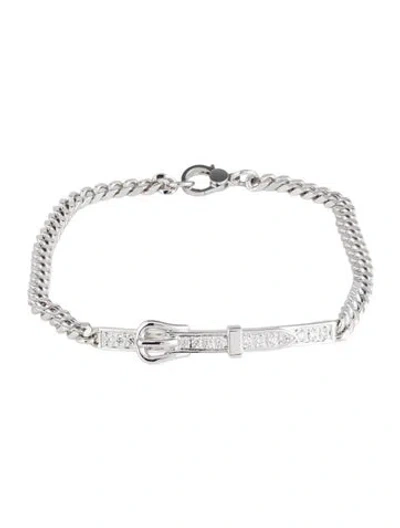 Pre-owned Hermes 18k Diamond Etriviere Bracelet, 6.25" In Multi