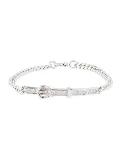 Pre-owned Hermes 18k Diamond Etriviere Bracelet, 6.25" In Multi