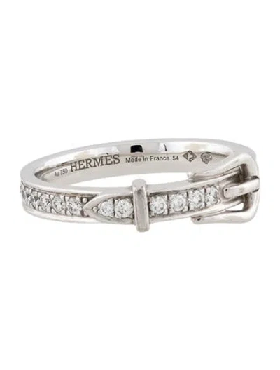 Pre-owned Hermes 18k Diamond Etriviere Ring, Small Model In Multi