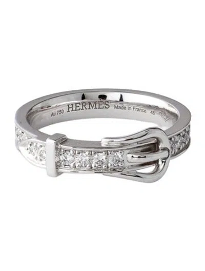 Pre-owned Hermes 18k Diamond Etriviere Ring, Small Model In Multicolor