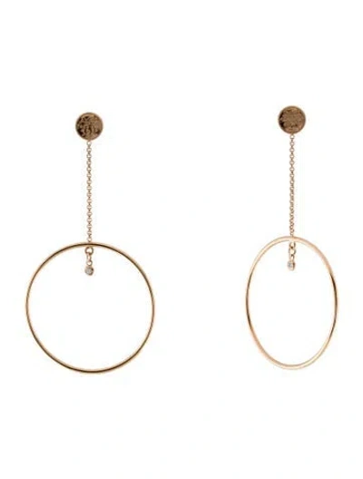 Pre-owned Hermes 18k Diamond Ex-libris Earrings In Multi