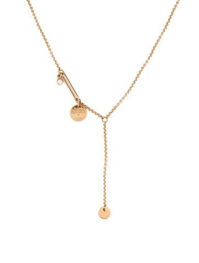 Pre-owned Hermes 18k Diamond Ex-libris Necklace, Ex-small Model, 15.75" In Multicolor