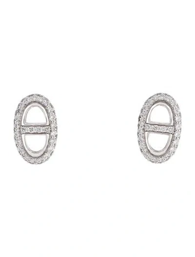 Pre-owned Hermes 18k Diamond Farandole Stud Earrings In Multicolor