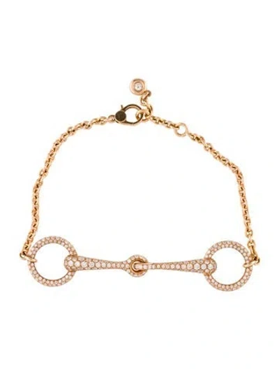 Pre-owned Hermes 18k Diamond Filet D'or Link Bracelet, 6" In Multi