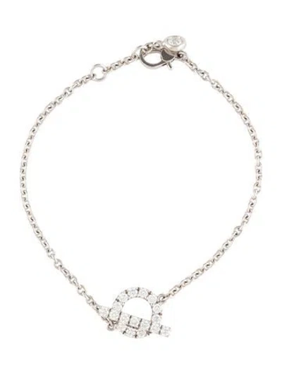 Pre-owned Hermes 18k Diamond Finesse Bracelet, 6" In Multi