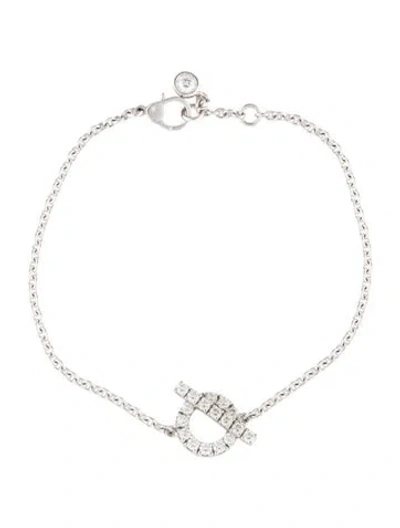 Pre-owned Hermes 18k Diamond Finesse Bracelet, 6.25" In Multi