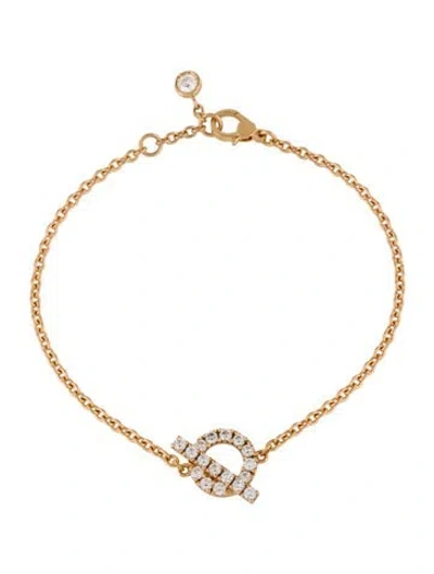 Pre-owned Hermes 18k Diamond Finesse Bracelet, 6.5" In Multi