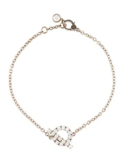 Pre-owned Hermes 18k Diamond Finesse Bracelet, 6.5" In Multi