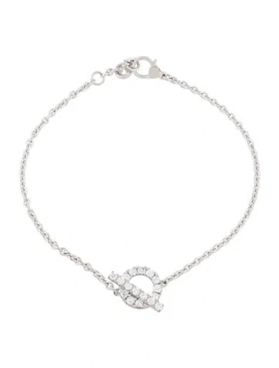 Pre-owned Hermes 18k Diamond Finesse Bracelet, 6.75" In Multi