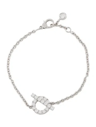 Pre-owned Hermes 18k Diamond Finesse Link Bracelet, 5.5" In Multicolor
