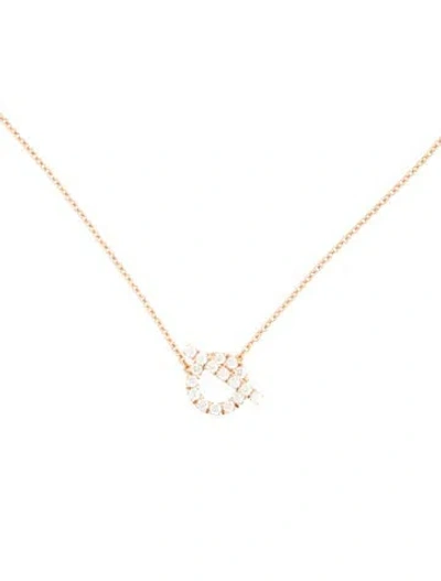 Pre-owned Hermes 18k Diamond Finesse Pendant Necklace, 16.25" In Multicolor
