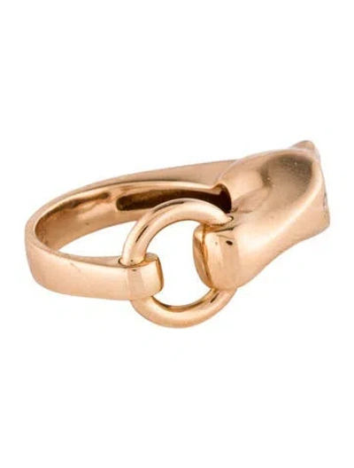Pre-owned Hermes 18k Diamond Gallop Ring In Multi