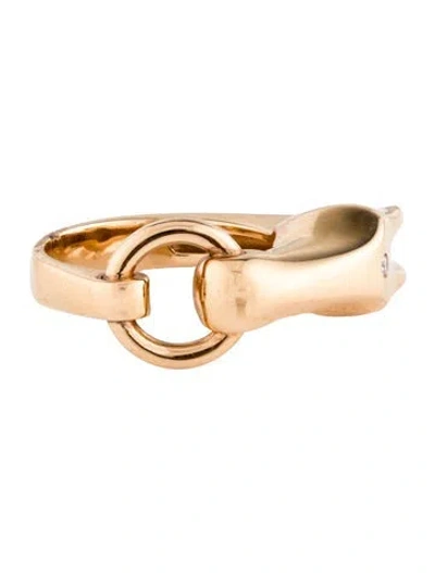 Pre-owned Hermes 18k Diamond Galop Ring In Multi