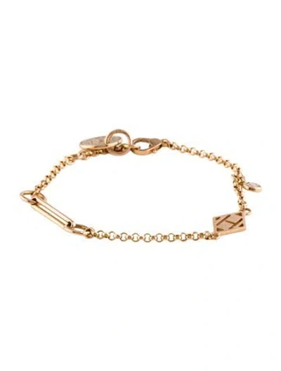 Pre-owned Hermes 18k Diamond Gambade Bracelet, 5.75" In Multi